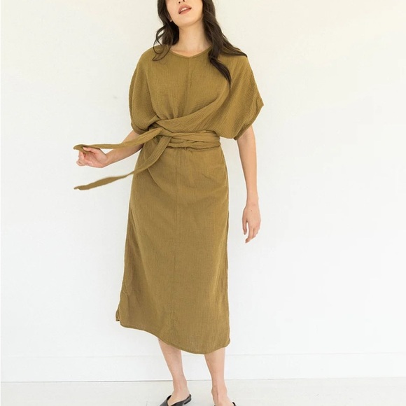 Suunday Dolman Lagenlook Dress in Tapenade Sz XS - Picture 1 of 8